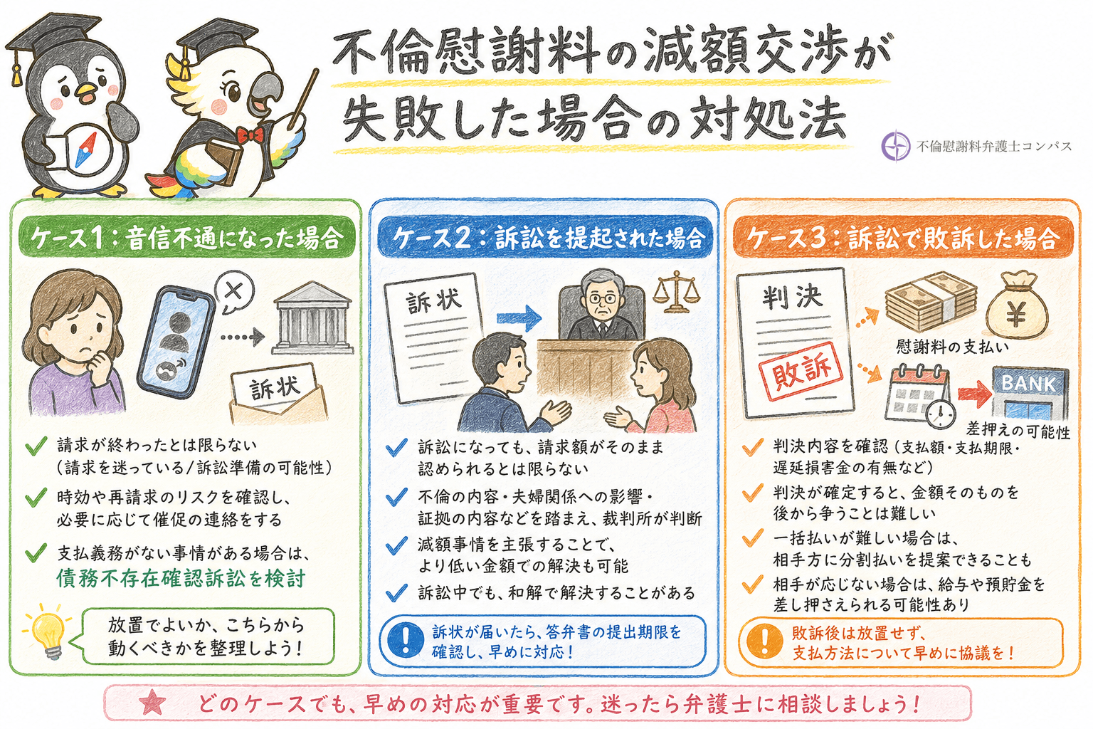 ６章　【ケース別】不倫慰謝料の減額交渉が失敗した場合の対処法